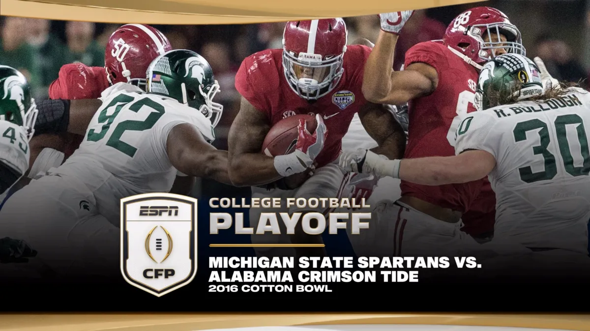 2016 Cotton Bowl: Michigan State vs. Alabama poster — movie on Disney+