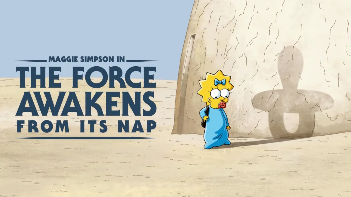 Maggie Simpson in "The Force Awakens from its Nap" poster — movie on Disney+