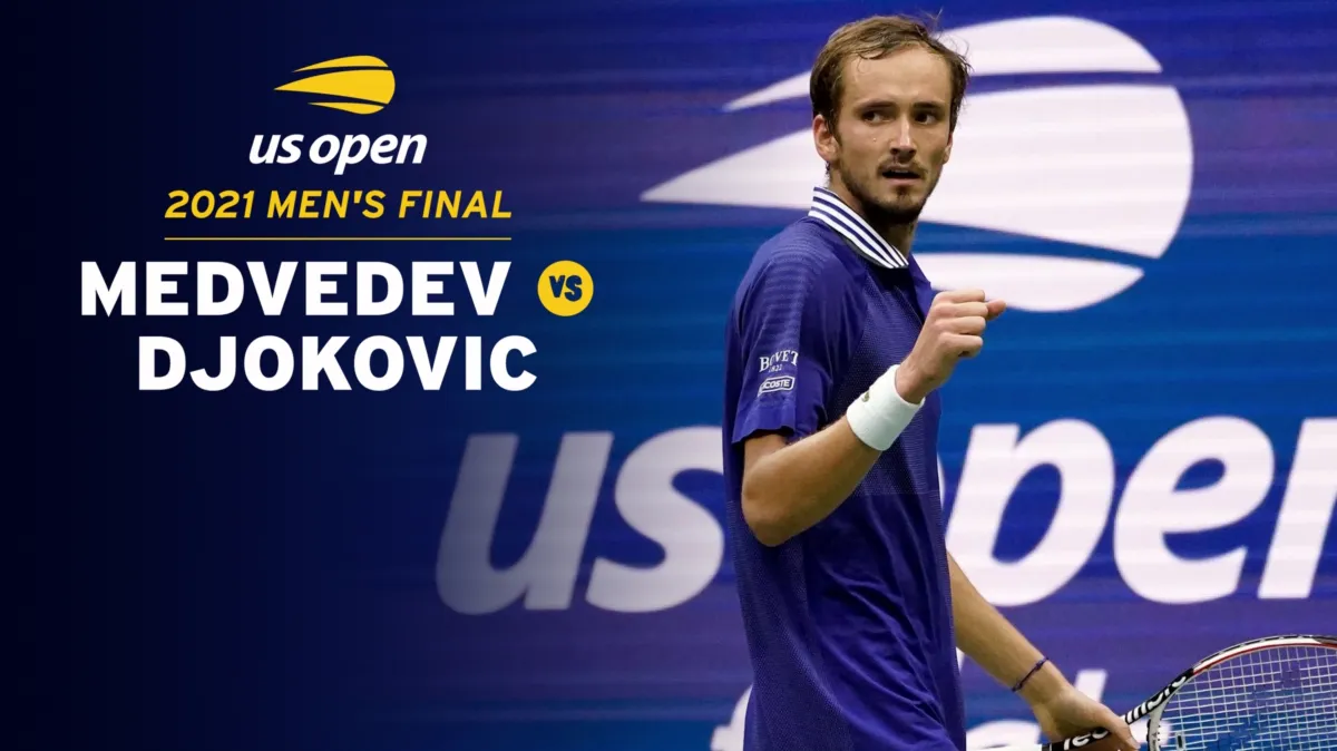 2021 Men's Final: D. Medvedev vs. N. Djokovic poster — movie on Disney+