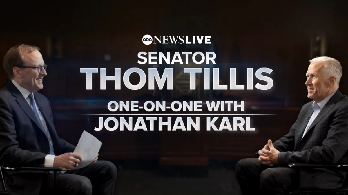 Senator Thom Tillis: One-on-One with Jonathan Karl poster — TV series on Disney+