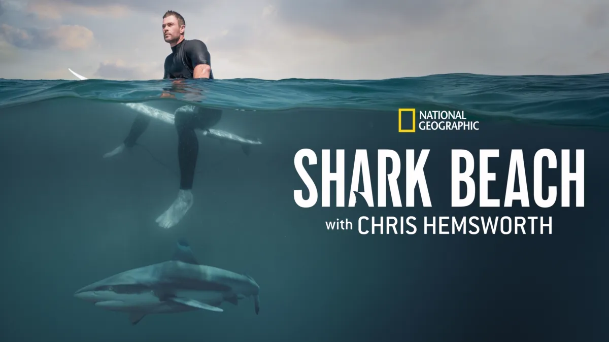 Shark Beach with Chris Hemsworth poster — movie on Disney+