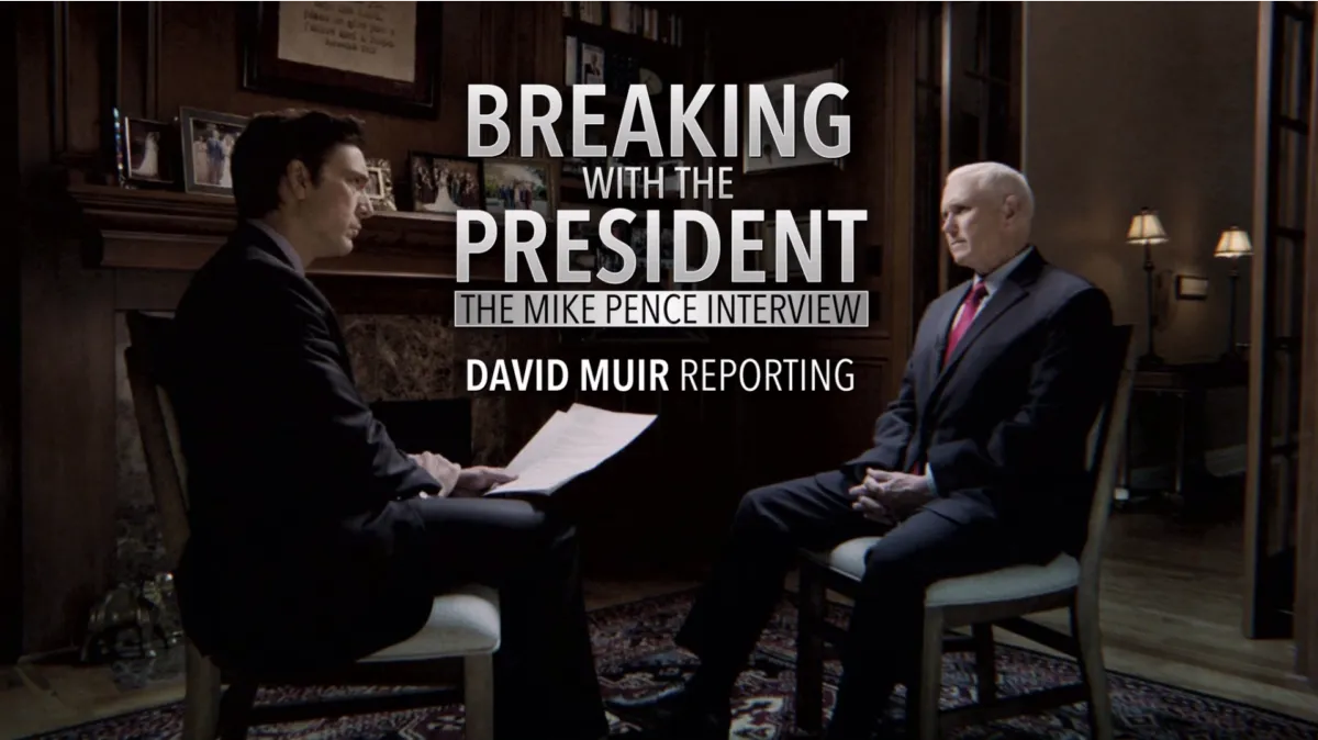 Breaking With the President: The Mike Pence Interview -- David Muir Reporting poster — TV series on Disney+