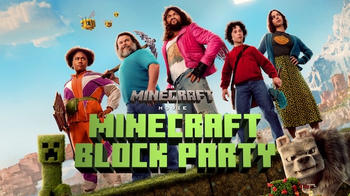 A Minecraft Movie (Block Party Edition) poster — movie on Max