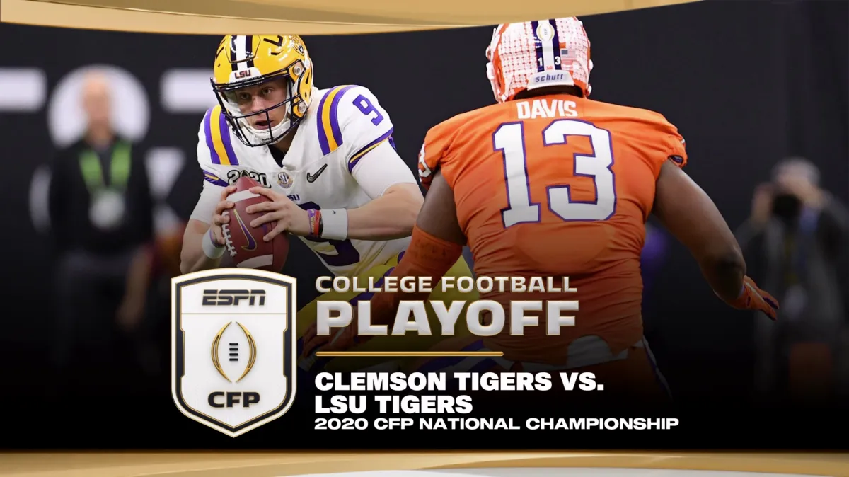2020 CFP National Championship: Clemson vs. LSU poster — movie on Disney+