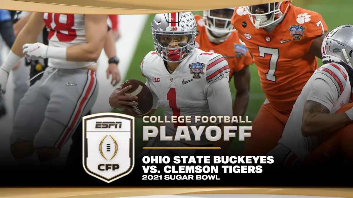 2021 Sugar Bowl: Ohio State vs. Clemson poster — movie on Disney+