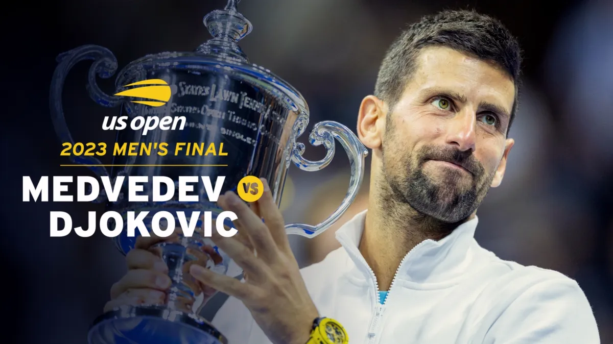 2023 Men's Final: Medvedev vs. Djokovic poster — movie on Disney+